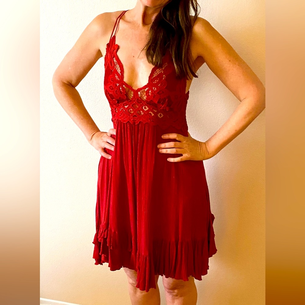 Free People Red Sexy Dress, XS